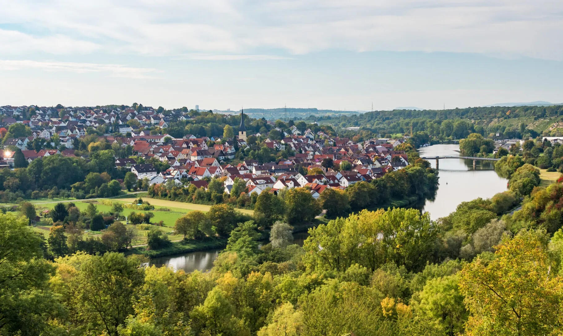 Blick über Benningen am Neckar